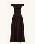 Shona Joy Brooks Off Shoulder Maxi Dress in Ganache