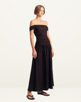 Shona Joy Brooks Off Shoulder Maxi Dress in Ganache