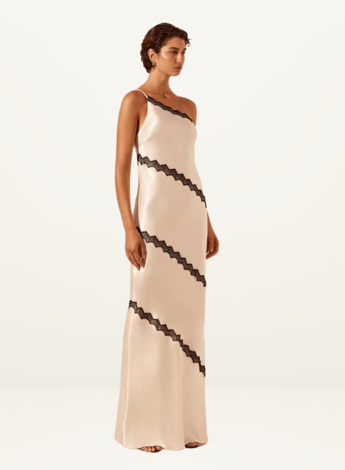 Shona Joy Camille Lace Asymmetrical Maxi Dress in CREAM-Shona Joy-Frolic Girls