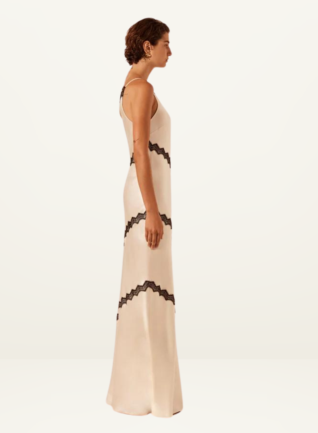 Shona Joy Camille Lace Asymmetrical Maxi Dress in CREAM-Shona Joy-Frolic Girls