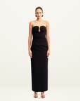 Shona Joy Campbell Strapless U Wire Maxi Dress in Black