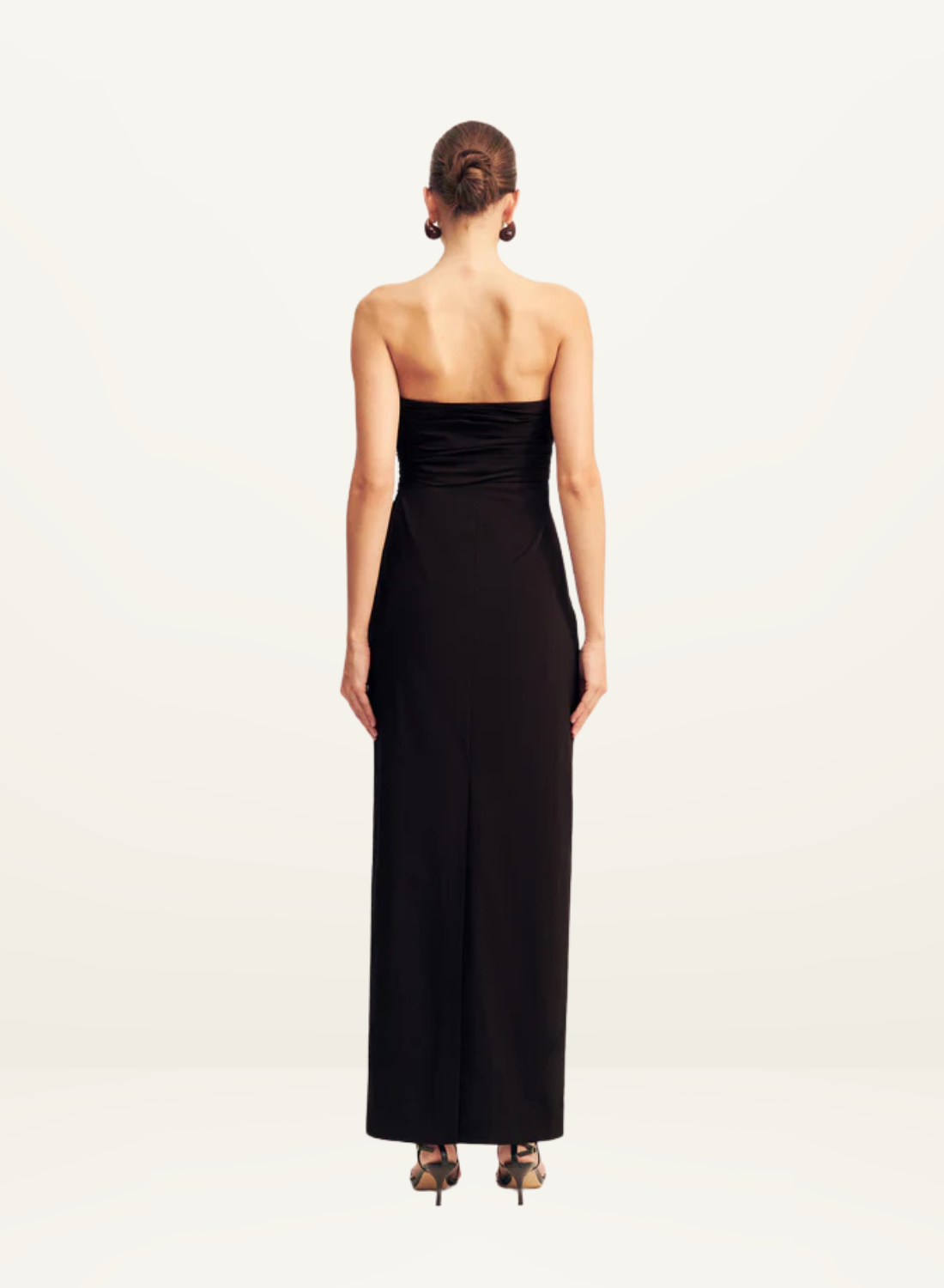 Shona Joy Campbell Strapless U Wire Maxi Dress in Black