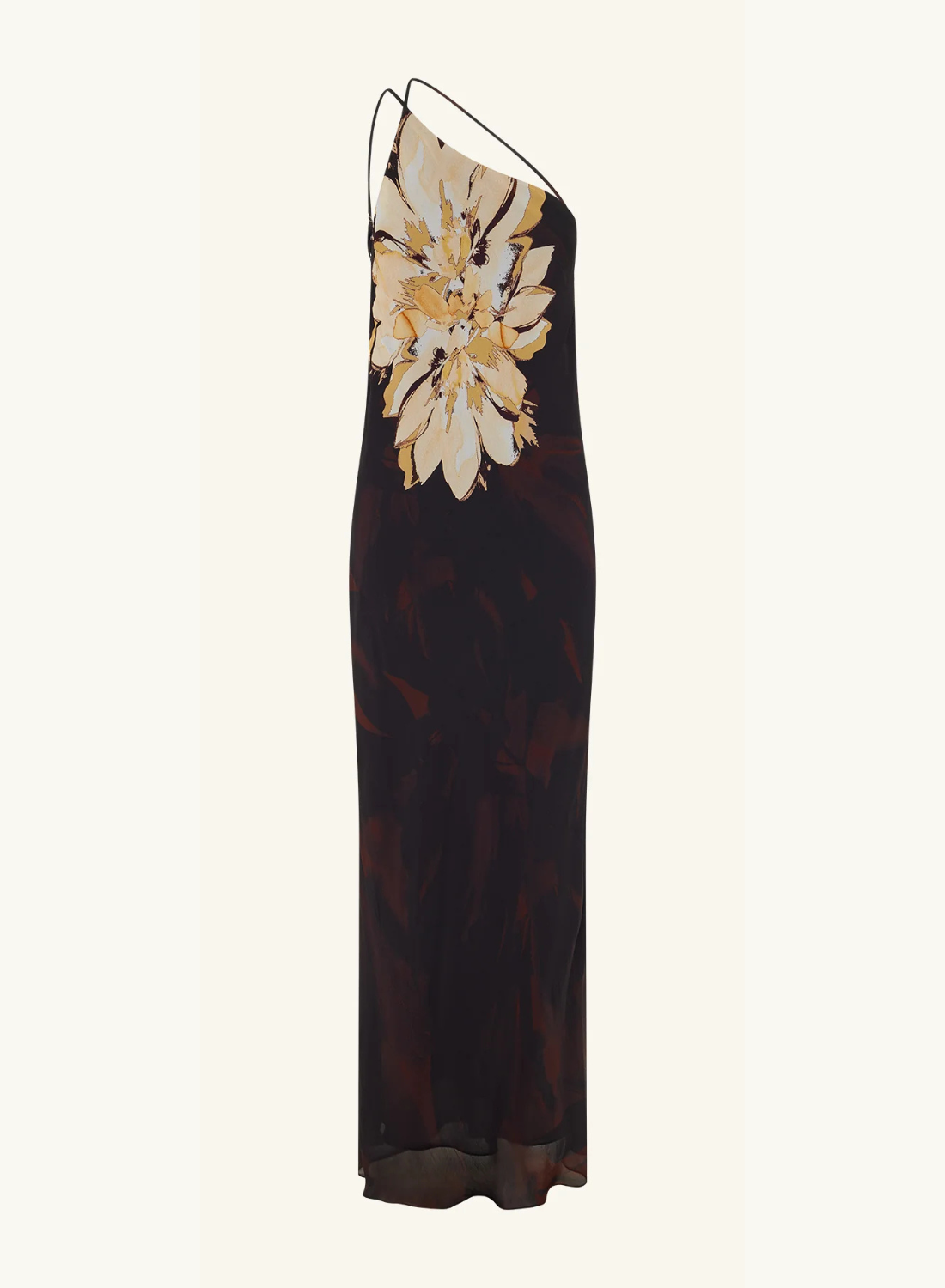 Shona Joy Cazador One Shoulder Cowl Back Maxi Dress in Natura Floral