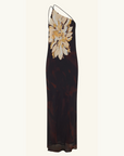 Shona Joy Cazador One Shoulder Cowl Back Maxi Dress in Natura Floral