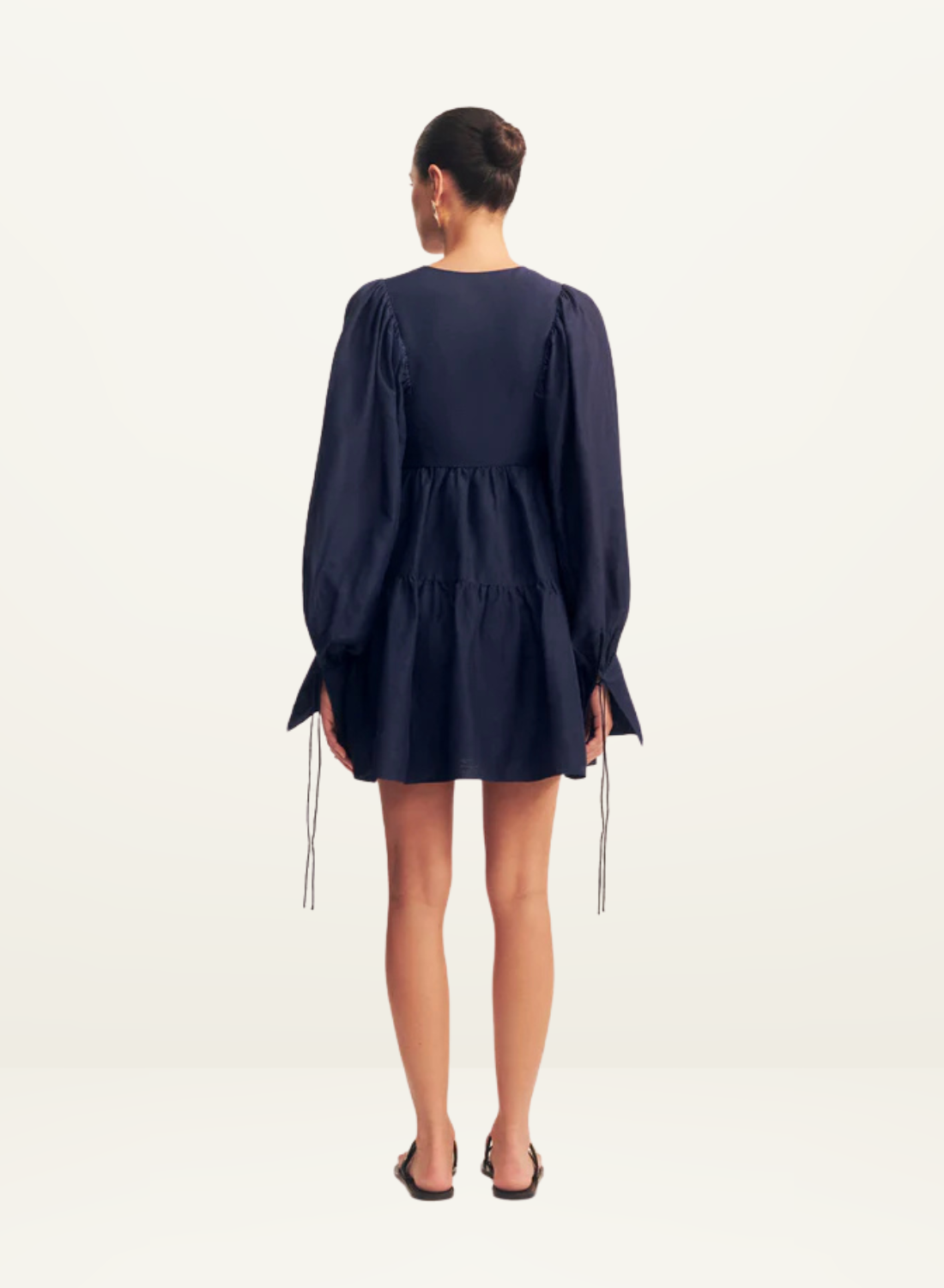 Shona Joy Celeste Long Sleeve Mini Dress in MIDNIGHT