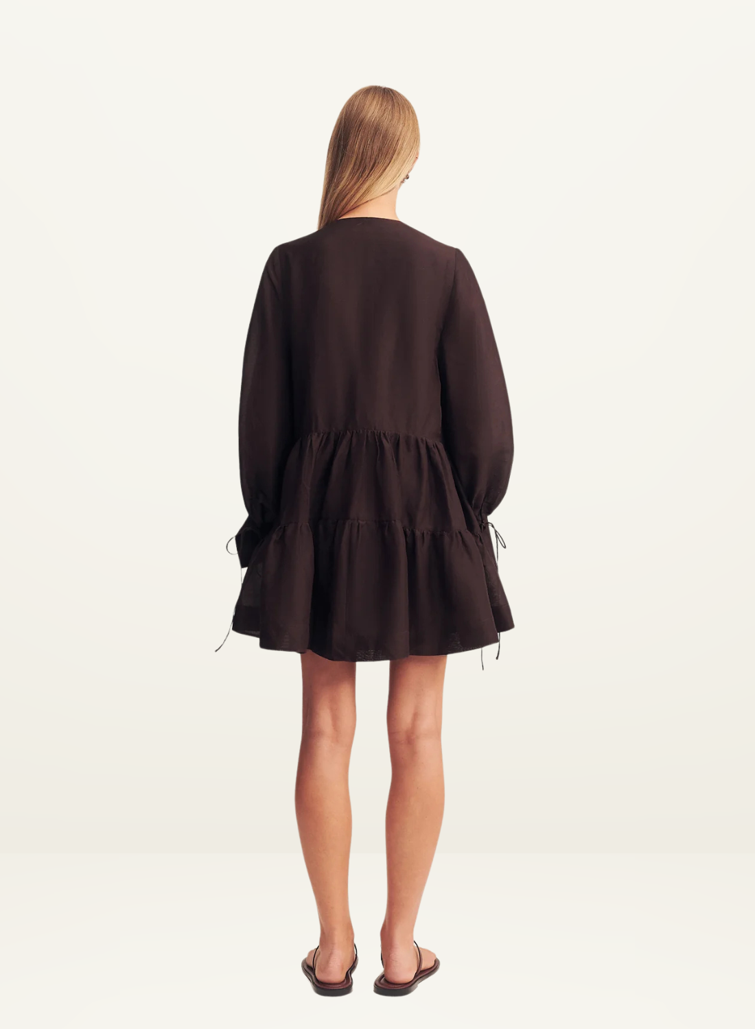 Shona Joy Celeste Tiered Mini Dress in GANACHE