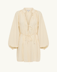 Shona Joy Elio Blouson Mini Dress in Buttercream Stripe