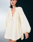 Shona Joy Elio Blouson Mini Dress in Buttercream Stripe