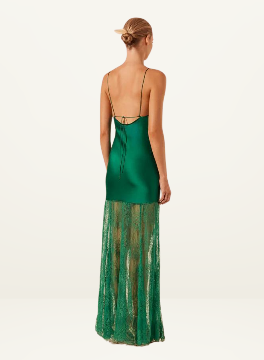 Shona Joy Elle Silk Lace Cowl Maxi Dress in EMERALD GREEN-Shona Joy-Frolic Girls