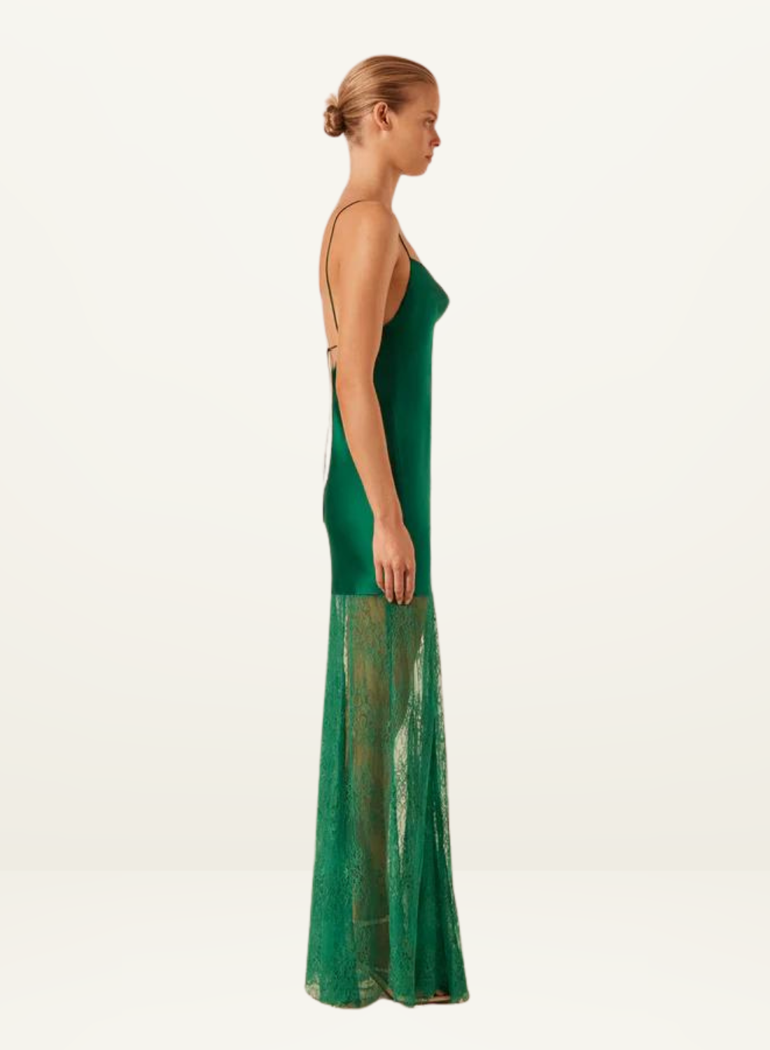 Shona Joy Elle Silk Lace Cowl Maxi Dress in EMERALD GREEN-Shona Joy-Frolic Girls