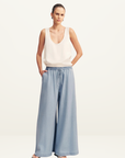 Shona Joy Ellsworth Wide Leg Pant in Bleached Blue