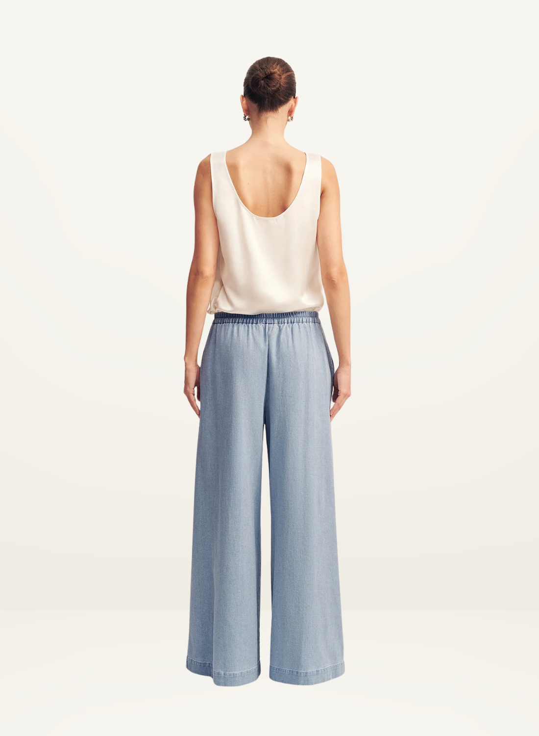 Shona Joy Ellsworth Wide Leg Pant in Bleached Blue