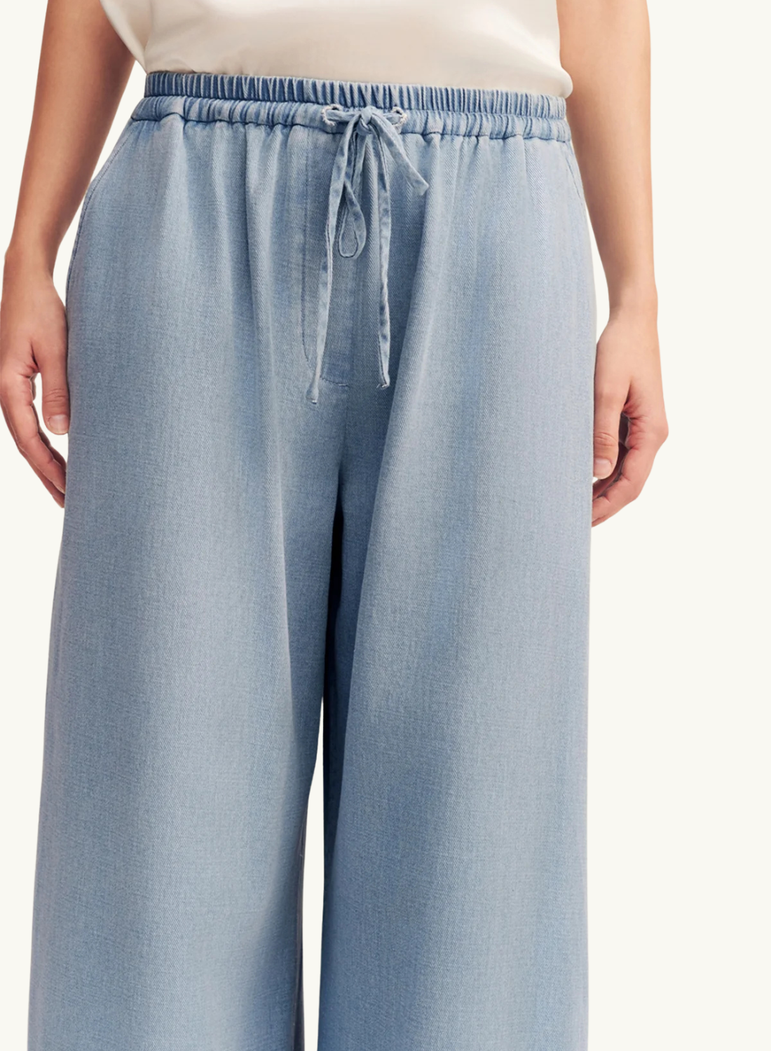 Shona Joy Ellsworth Wide Leg Pant in Bleached Blue