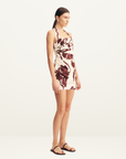 Shona Joy Emmett Halter Draped Mini Dress in REDWOOD