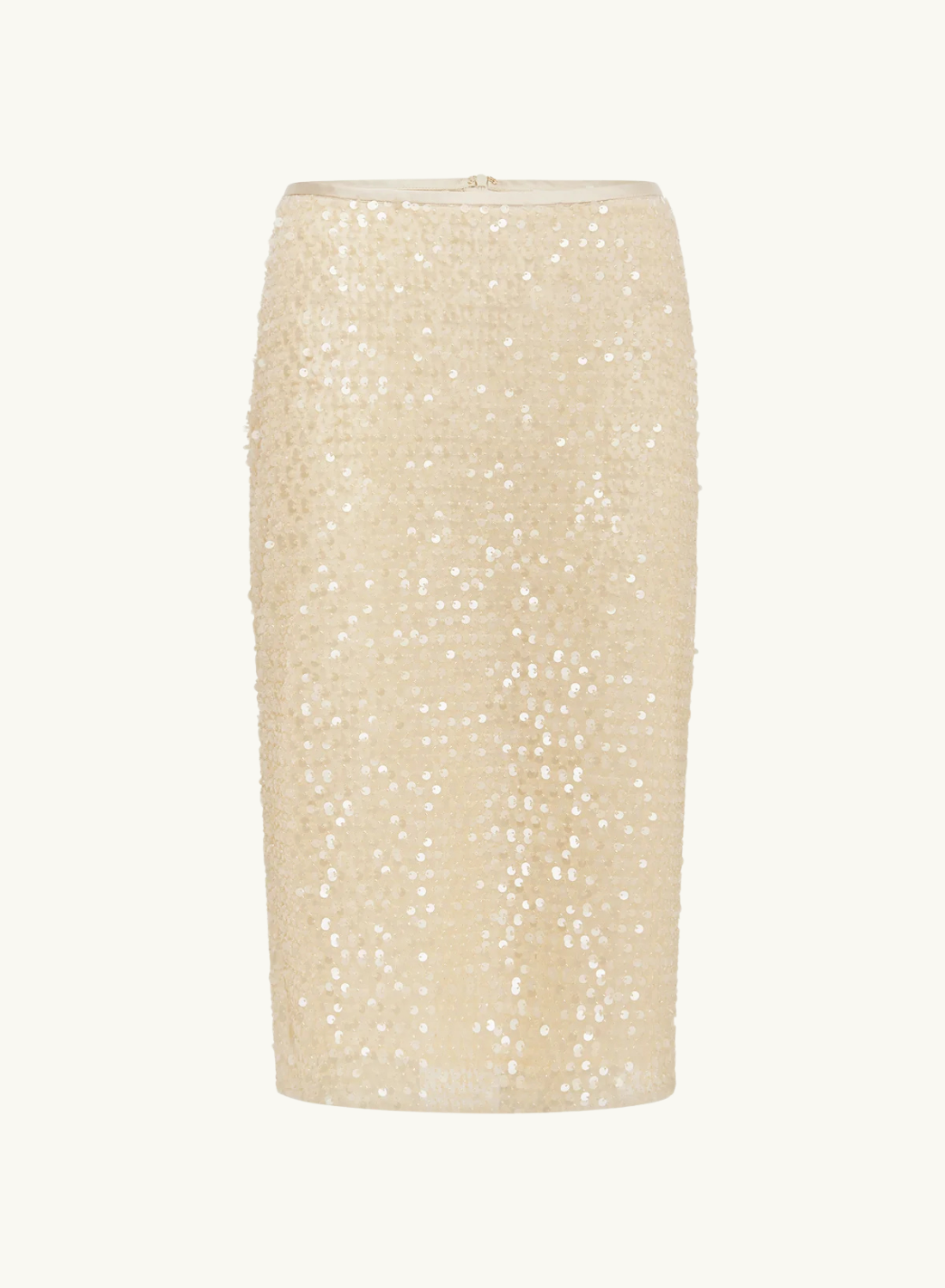 Shona Joy Everly Sequin Midi Skirt in Macadamia