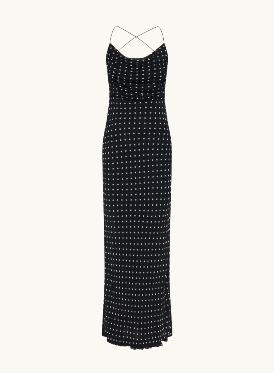 Shona Joy Houston Lace Back Maxi Dress in NOIR POLKA