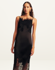 Shona Joy Lucia Lace Slip Dress in Black