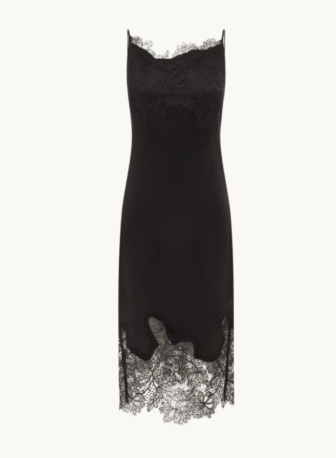Shona Joy Lucia Lace Slip Dress in Black