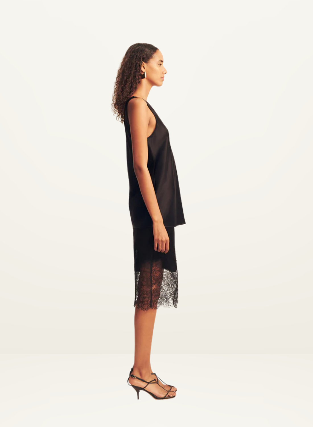 Shona Joy Lucia Lace Slip Skirt in Black