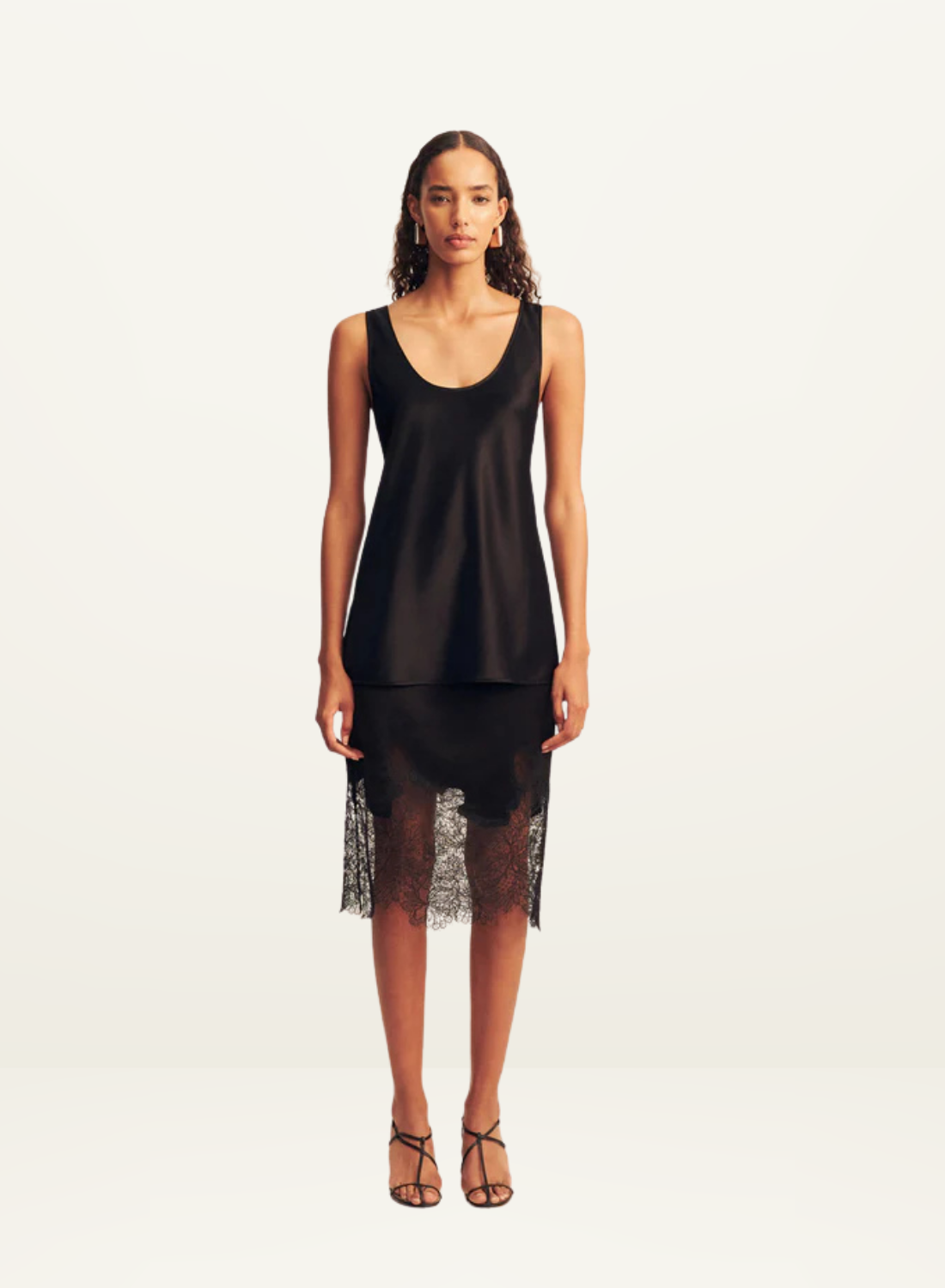 Shona Joy Lucia Lace Slip Skirt in Black