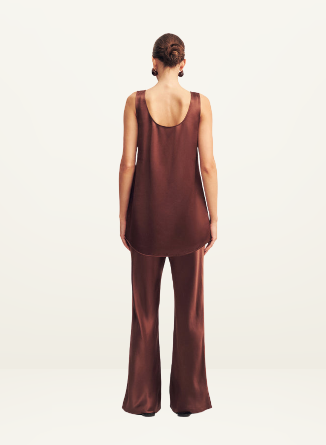 Shona Joy Savannah Scoop Neck Top in Coffee