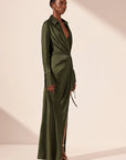 Shae Draped Shirt Maxi Dress PINE GREEN Shona Joy-Shona Joy-Frolic Girls