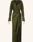 Shae Draped Shirt Maxi Dress PINE GREEN Shona Joy-Shona Joy-Frolic Girls