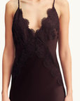 Shona Joy Simona Lace Slip Maxi Dress in Espresso