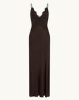 Shona Joy Simona Lace Slip Maxi Dress in Espresso