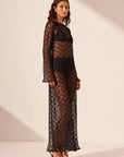 Sol Long Sleeve Lace Midi Dress BLACK Shona Joy-Shona Joy-Frolic Girls