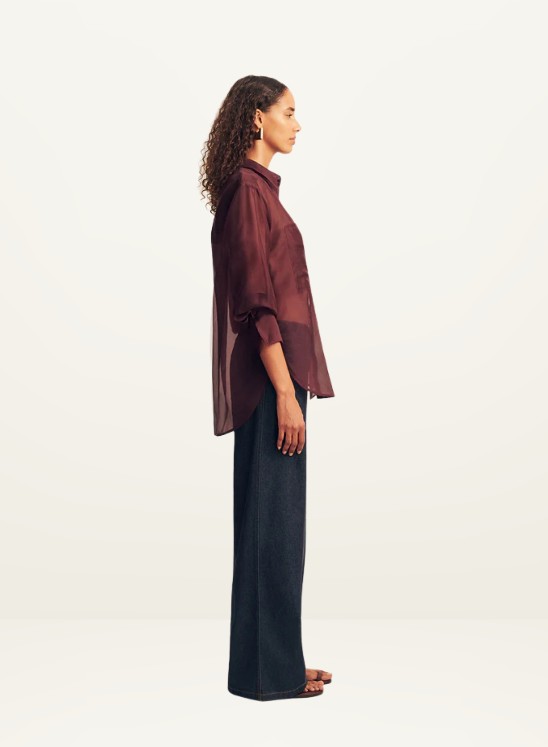 Shona Joy Tibby Silk Organza Shirt in Port Royale