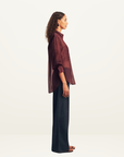 Shona Joy Tibby Silk Organza Shirt in Port Royale