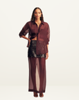 Shona Joy Tibby Silk Organza Shirt in Port Royale