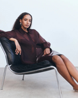 Shona Joy Tibby Silk Organza Shirt in Port Royale