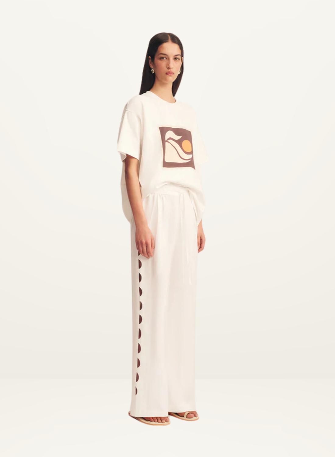 Shona Joy vespertine oversized boyfriend T-shirt in IVORY