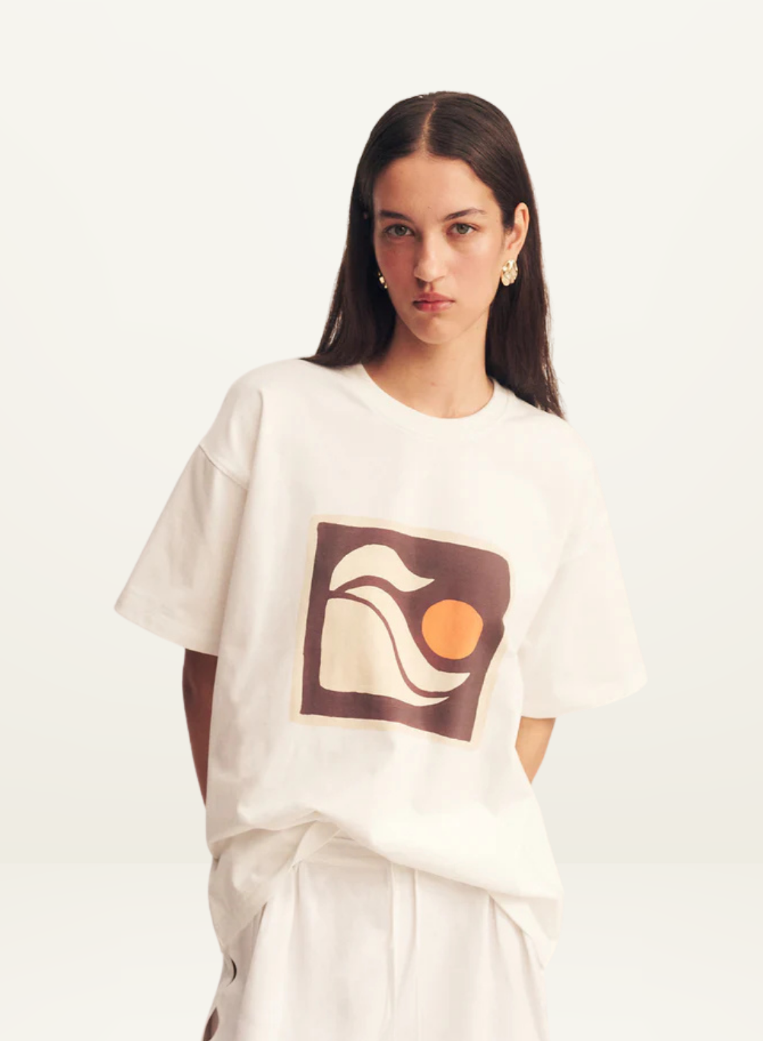 Shona Joy vespertine oversized boyfriend T-shirt in IVORY