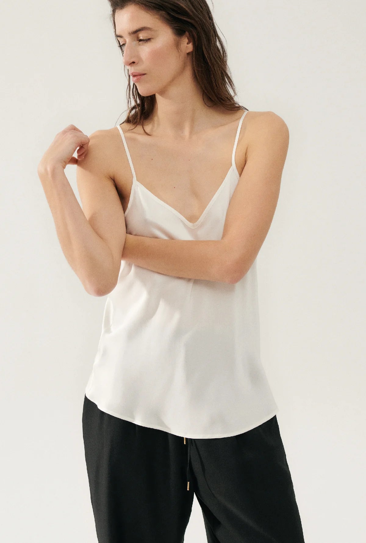 Bias Cut Cami WHITE Silk Laundry-Silk Laundry-Frolic Girls