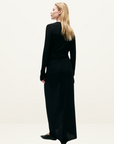 Silk Laundry Jersey Modal Ruched Skirt in BLACK