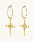 Hoop Drop Cross Earrings GOLD Smith-SMITH-Frolic Girls