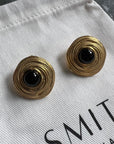 Natalia Onyx Stud Earrings GOLD Smith-SMITH-Frolic Girls