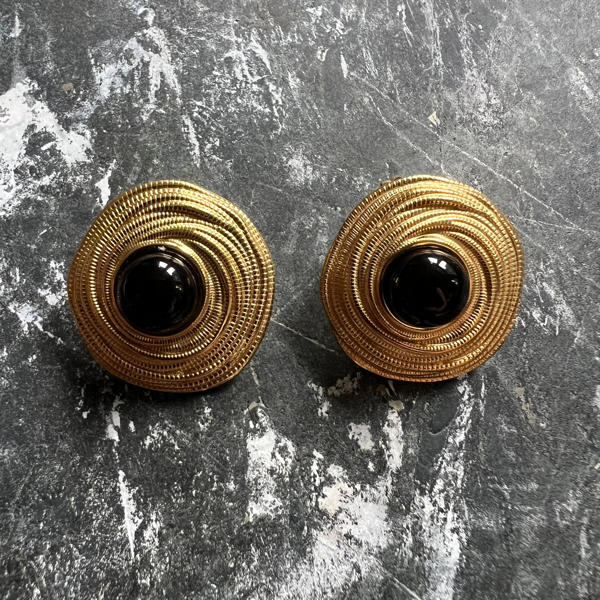 Natalia Onyx Stud Earrings GOLD Smith-SMITH-Frolic Girls