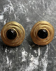 Natalia Onyx Stud Earrings GOLD Smith-SMITH-Frolic Girls