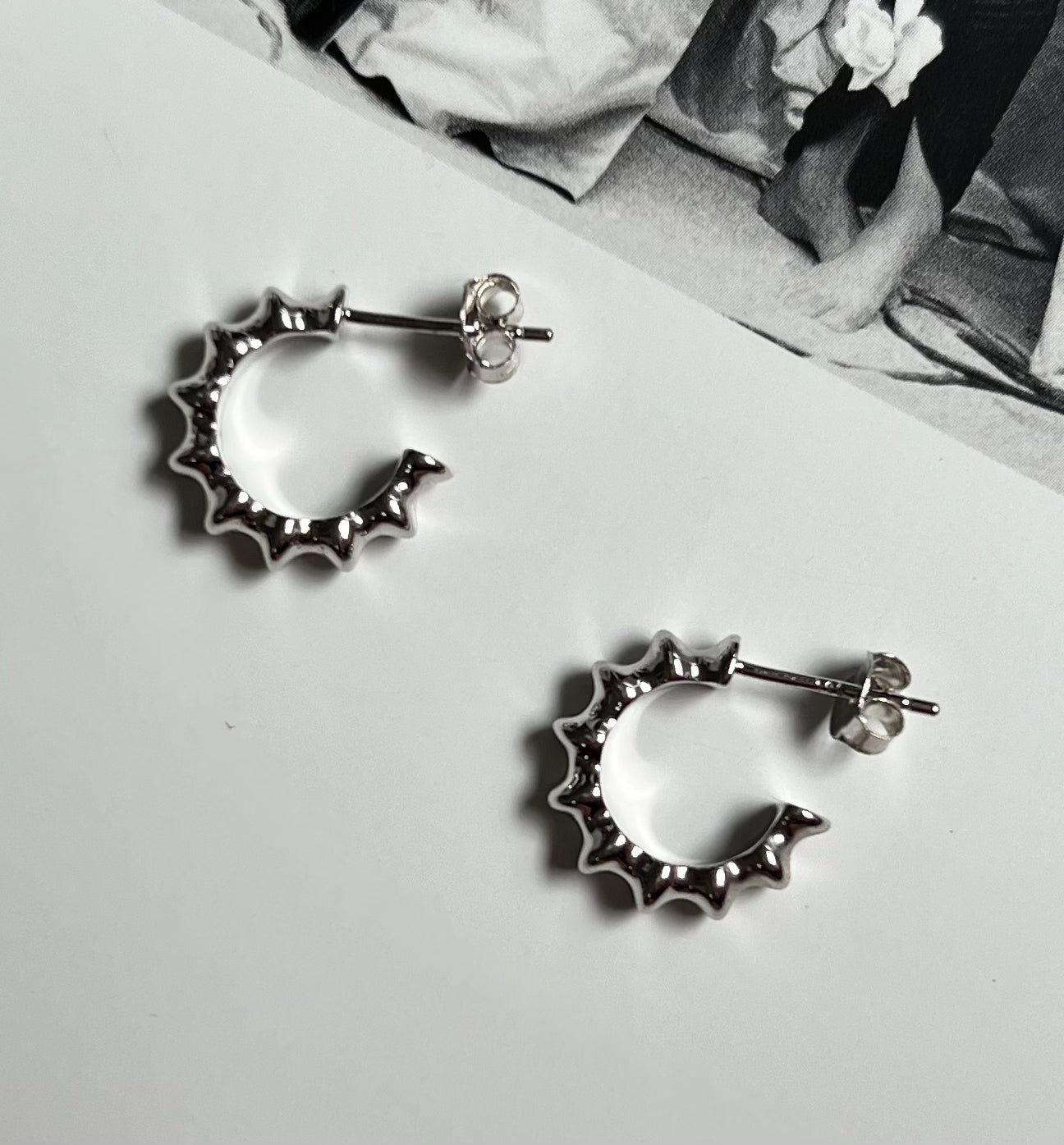 Rhi Spike Hoop Earrings SILVER Smith-Smith The Label-Frolic Girls