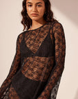 Sol Long Sleeve Lace Midi Dress BLACK Shona Joy-Shona Joy-Frolic Girls