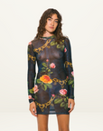 Something Very Special Chains and Roses LS Mini Dress