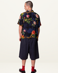 Something Very Special Chains and Roses Silk Resort Shirt in Black