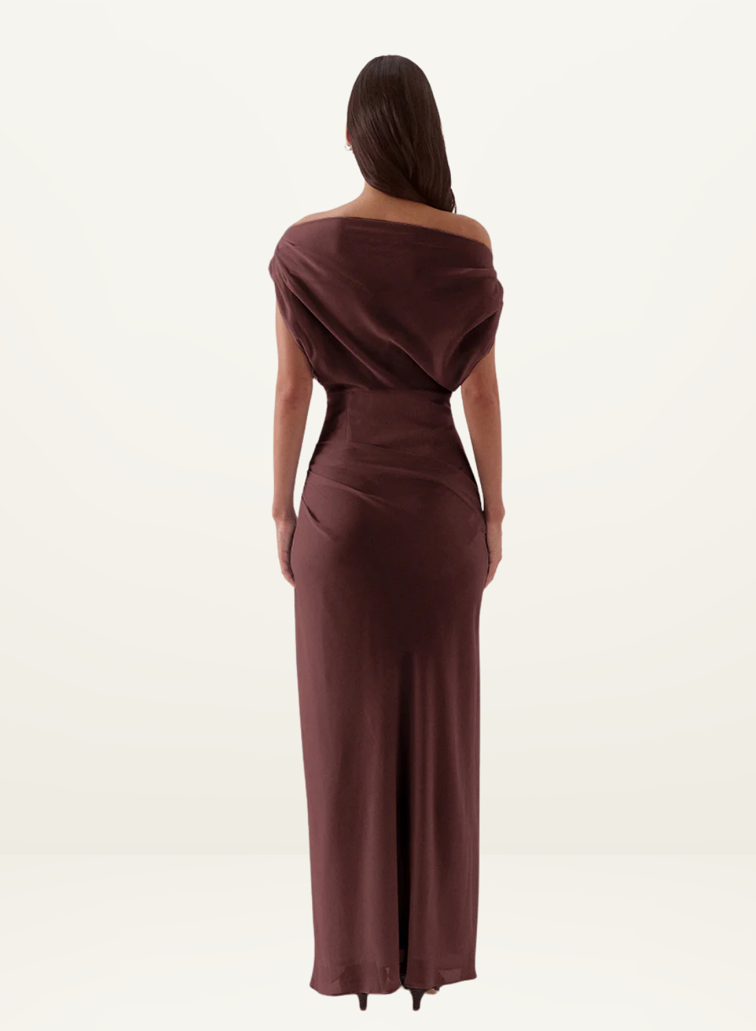 Sovere Ada Off Shoulder Dress in Chocolate