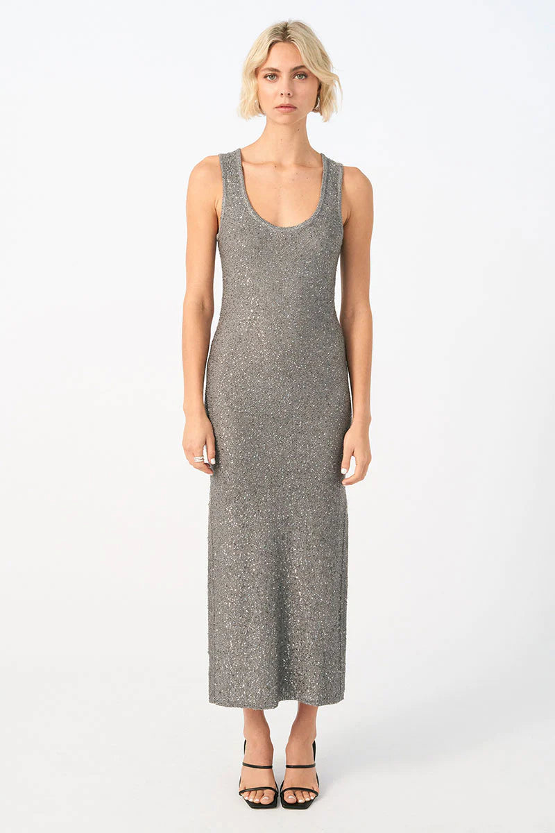 Gleam Midi Dress PLATINUM Sovere-Sovere-Frolic Girls