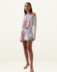 Sovere Hunter Mesh Mini Dress in Blue Spice