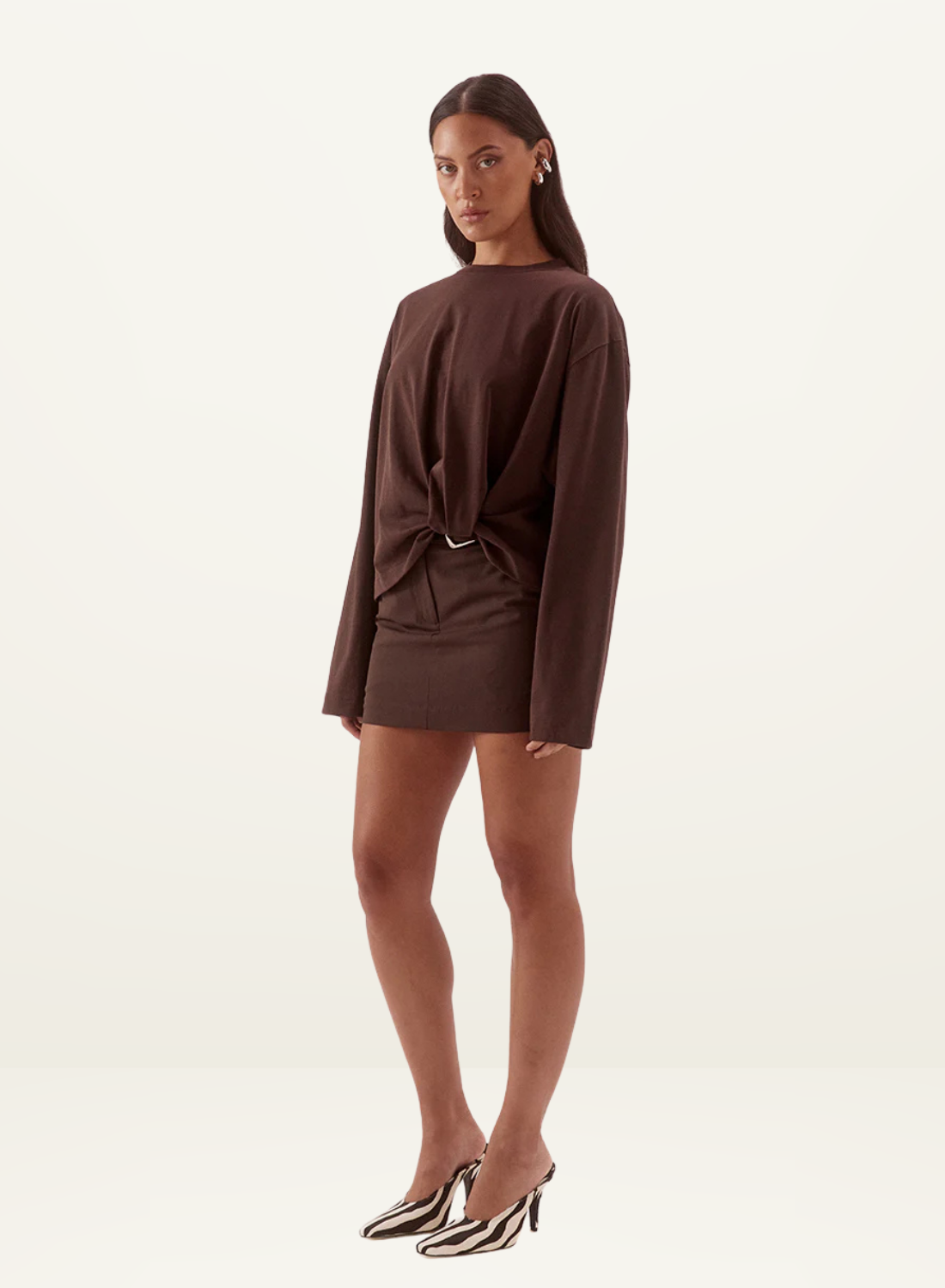 Sovere Izel Long Sleeve Top in Chocolate